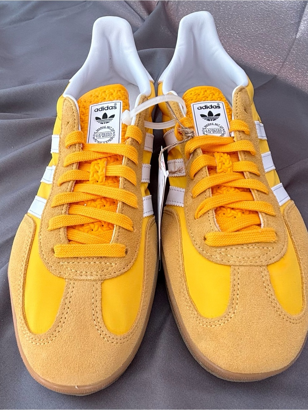 Adidas Gazelle Yellow White Gum Suede Men’s Size 12 New No Box - Picture 14 of 16